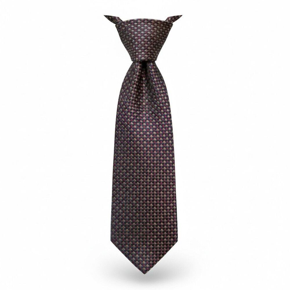 Charvet Place Vendome Men's Silk Luxury Necktie Microcheckered France 59"x3-6/8"